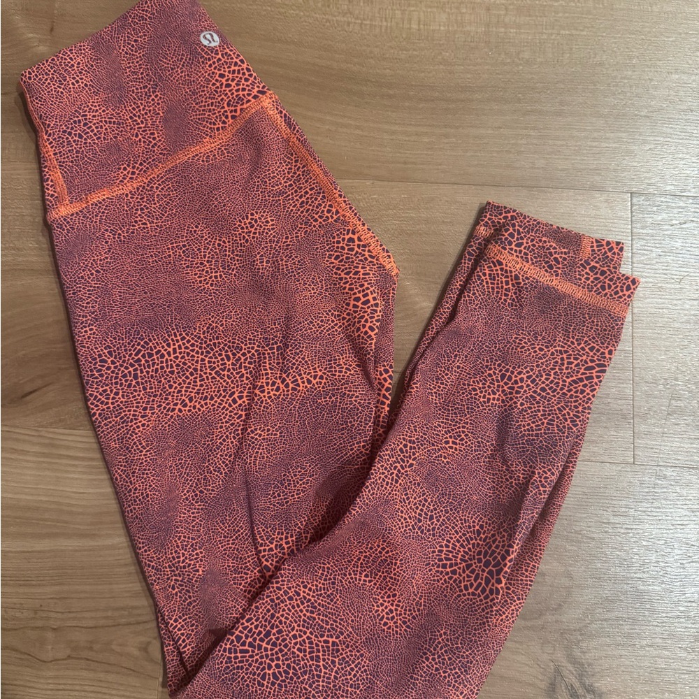 Lululemon Vibrant Orange Textured Leggings